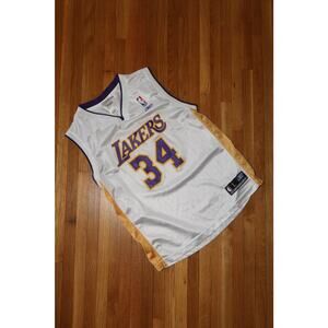 2000s Los Angeles Lakers Shaquille O’Neal #34 Jersey Reebok White YOUTH L(14-16)